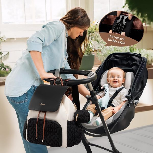 LOVEVOOK Diaper Bag Backpack, Small Cute Baby Bag, Stylish Water-Resistant Travel Bag for Mom, Baby Backpack with Changing Pad, Stroller Straps - Black - Image 10