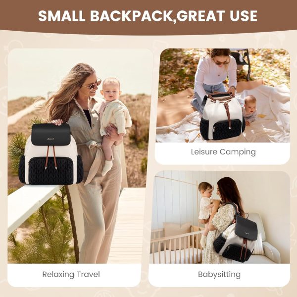 LOVEVOOK Diaper Bag Backpack, Small Cute Baby Bag, Stylish Water-Resistant Travel Bag for Mom, Baby Backpack with Changing Pad, Stroller Straps - Black - Image 11