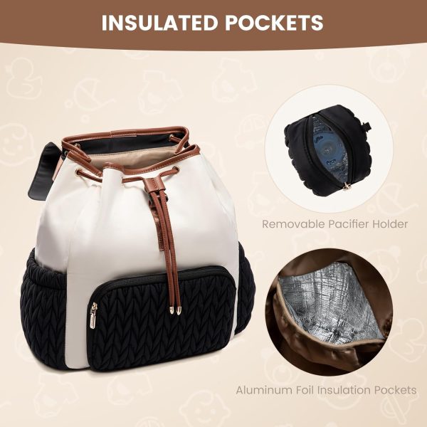 LOVEVOOK Diaper Bag Backpack, Small Cute Baby Bag, Stylish Water-Resistant Travel Bag for Mom, Baby Backpack with Changing Pad, Stroller Straps - Black - Image 13