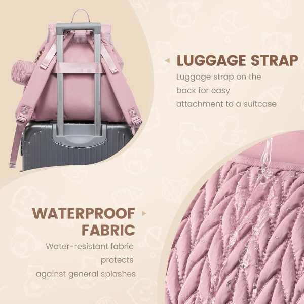 LOVEVOOK Diaper Bag Backpack, Small Cute Baby Bag, Stylish Water-Resistant Travel Bag for Mom, Baby Backpack with Changing Pad, Stroller Straps - Black - Image 21