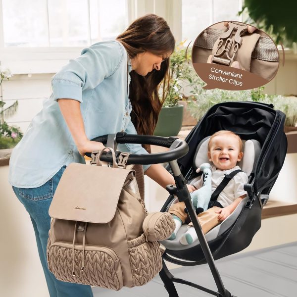 LOVEVOOK Diaper Bag Backpack, Small Cute Baby Bag, Stylish Water-Resistant Travel Bag for Mom, Baby Backpack with Changing Pad, Stroller Straps - Black - Image 24