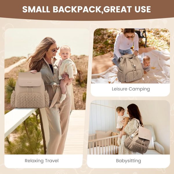 LOVEVOOK Diaper Bag Backpack, Small Cute Baby Bag, Stylish Water-Resistant Travel Bag for Mom, Baby Backpack with Changing Pad, Stroller Straps - Black - Image 25