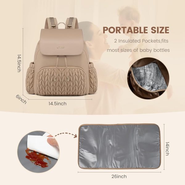 LOVEVOOK Diaper Bag Backpack, Small Cute Baby Bag, Stylish Water-Resistant Travel Bag for Mom, Baby Backpack with Changing Pad, Stroller Straps - Black - Image 26