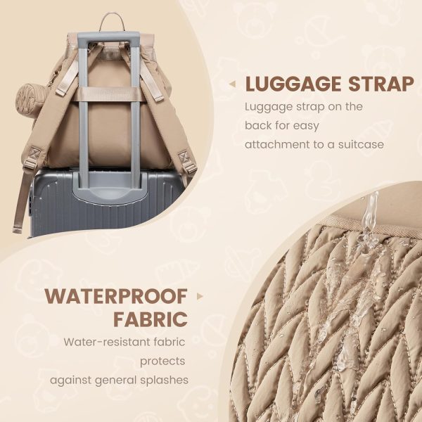 LOVEVOOK Diaper Bag Backpack, Small Cute Baby Bag, Stylish Water-Resistant Travel Bag for Mom, Baby Backpack with Changing Pad, Stroller Straps - Black - Image 28