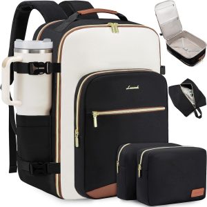 LOVEVOOK Large Travel Backpack for Women & Men, 40L Carry on Backpack for Airplanes, TSA Personal Item Travel Bag fits 17" Laptop, Waterproof Travel Essentials Airline Approved with 3 Packing Cubes