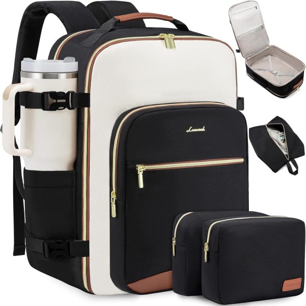 LOVEVOOK Large Travel Backpack for Women & Men, 40L Carry on Backpack for Airplanes, TSA Personal Item Travel Bag fits 17" Laptop, Waterproof Travel Essentials Airline Approved with 3 Packing Cubes