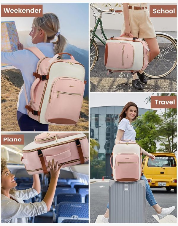 LOVEVOOK Large Travel Backpack for Women & Men, 40L Carry on Backpack for Airplanes, TSA Personal Item Travel Bag fits 17" Laptop, Waterproof Travel Essentials Airline Approved with 3 Packing Cubes - Image 25