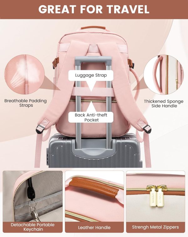 LOVEVOOK Large Travel Backpack for Women & Men, 40L Carry on Backpack for Airplanes, TSA Personal Item Travel Bag fits 17" Laptop, Waterproof Travel Essentials Airline Approved with 3 Packing Cubes - Image 26