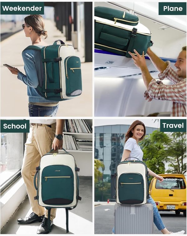 LOVEVOOK Large Travel Backpack for Women & Men, 40L Carry on Backpack for Airplanes, TSA Personal Item Travel Bag fits 17" Laptop, Waterproof Travel Essentials Airline Approved with 3 Packing Cubes - Image 34