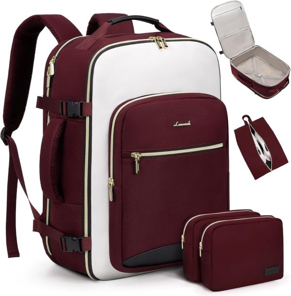 LOVEVOOK Large Travel Backpack for Women & Men, 40L Carry on Backpack for Airplanes, TSA Personal Item Travel Bag fits 17" Laptop, Waterproof Travel Essentials Airline Approved with 3 Packing Cubes - Image 48