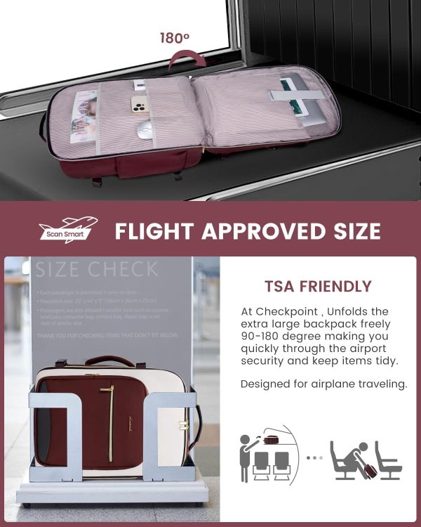 LOVEVOOK Large Travel Backpack for Women & Men, 40L Carry on Backpack for Airplanes, TSA Personal Item Travel Bag fits 17" Laptop, Waterproof Travel Essentials Airline Approved with 3 Packing Cubes - Image 49