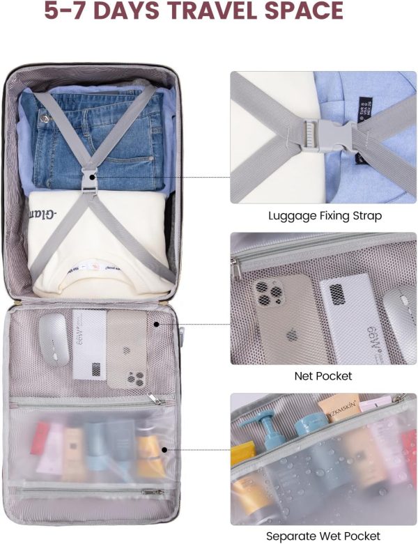LOVEVOOK Large Travel Backpack for Women & Men, 40L Carry on Backpack for Airplanes, TSA Personal Item Travel Bag fits 17" Laptop, Waterproof Travel Essentials Airline Approved with 3 Packing Cubes - Image 55