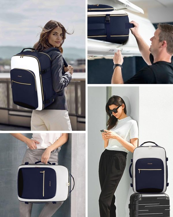 LOVEVOOK Large Travel Backpack for Women & Men, 40L Carry on Backpack for Airplanes, TSA Personal Item Travel Bag fits 17" Laptop, Waterproof Travel Essentials Airline Approved with 3 Packing Cubes - Image 76