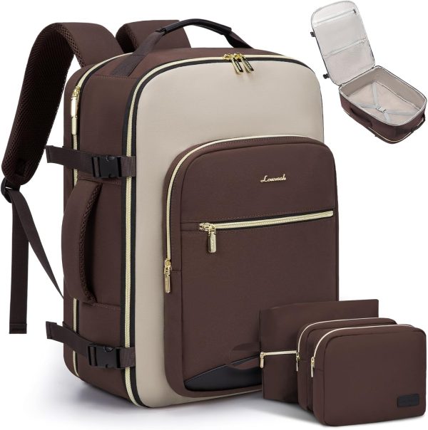 LOVEVOOK Large Travel Backpack for Women & Men, 40L Carry on Backpack for Airplanes, TSA Personal Item Travel Bag fits 17" Laptop, Waterproof Travel Essentials Airline Approved with 3 Packing Cubes - Image 82