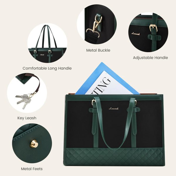 LOVEVOOK Laptop Bag for Women 15.6 inch Canvas Laptop Tote Bag, Large Capacity Work Bag with Clutch Purse, Computer Bag Office Business Briefcase, Casual Handbag for Travel College Teacher School - Image 22