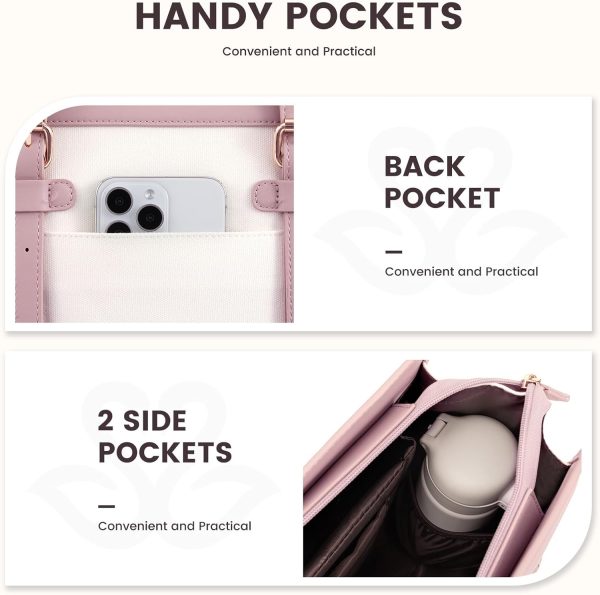 LOVEVOOK Laptop Bag for Women 15.6 inch Canvas Laptop Tote Bag, Large Capacity Work Bag with Clutch Purse, Computer Bag Office Business Briefcase, Casual Handbag for Travel College Teacher School - Image 53