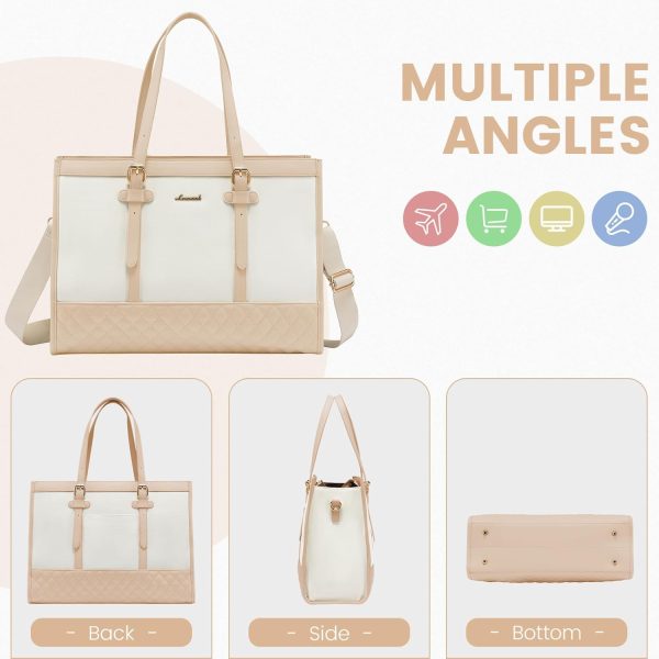 LOVEVOOK Laptop Bag for Women 15.6 inch Canvas Laptop Tote Bag, Large Capacity Work Bag with Clutch Purse, Computer Bag Office Business Briefcase, Casual Handbag for Travel College Teacher School - Image 137