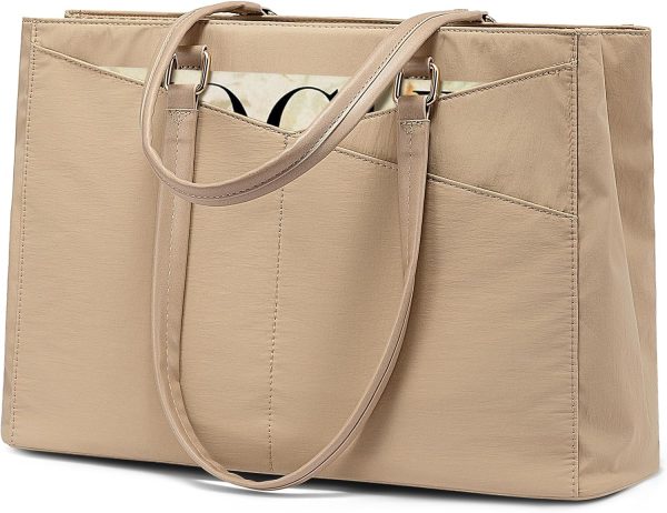 LOVEVOOK Laptop Tote Bag for Women 15.6 Inch Waterproof Leather Computer Bags Business Office Work Briefcase Black - Image 63