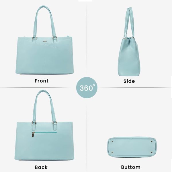 LOVEVOOK Laptop Tote Bag for Women 15.6 Inch Waterproof Leather Computer Bags Business Office Work Briefcase Black - Image 101