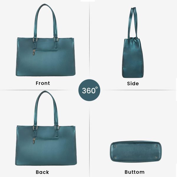 LOVEVOOK Laptop Tote Bag for Women 15.6 Inch Waterproof Leather Computer Bags Business Office Work Briefcase Black - Image 107