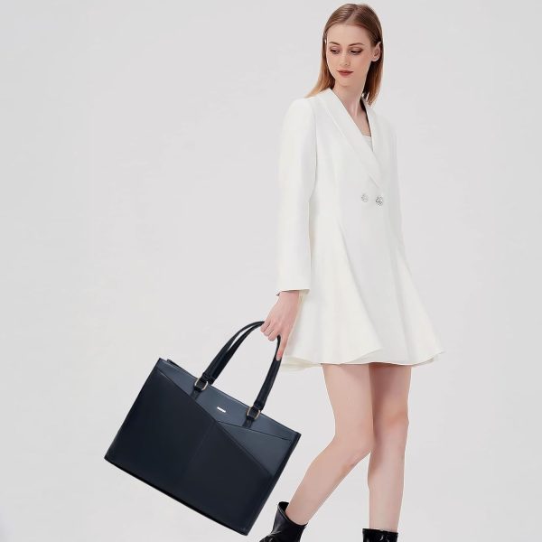 LOVEVOOK Laptop Tote Bag for Women 15.6 Inch Waterproof Leather Computer Bags Business Office Work Briefcase Black - Image 126