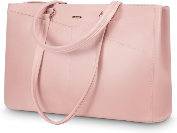 LOVEVOOK Laptop Tote Bag for Women 15.6 Inch Waterproof Leather Computer Bags Business Office Work Briefcase Black - Image 146