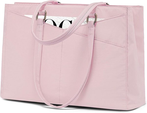 LOVEVOOK Laptop Tote Bag for Women 15.6 Inch Waterproof Leather Computer Bags Business Office Work Briefcase Black - Image 153