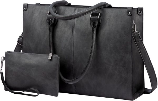 LOVEVOOK Laptop Bag for Women, 15.6 inch Laptop Tote Bag Vintage Work Bags for Women Computer Bag Office Briefcase Handbag - Image 9