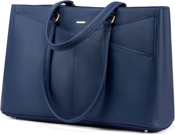LOVEVOOK Laptop Tote Bag for Women 15.6 Inch Waterproof Leather Computer Bags Business Office Work Briefcase Black - Image 167