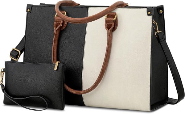 LOVEVOOK Laptop Bag for Women, 15.6 inch Laptop Tote Bag Vintage Work Bags for Women Computer Bag Office Briefcase Handbag - Image 25