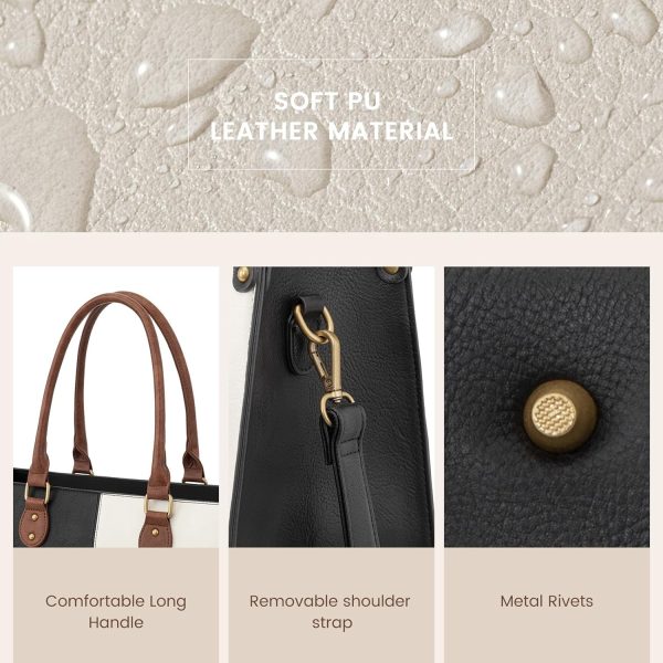 LOVEVOOK Laptop Bag for Women, 15.6 inch Laptop Tote Bag Vintage Work Bags for Women Computer Bag Office Briefcase Handbag - Image 29