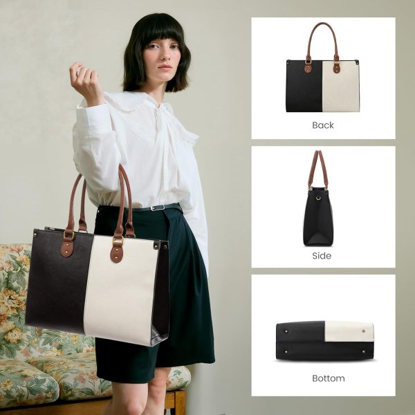 LOVEVOOK Laptop Bag for Women, 15.6 inch Laptop Tote Bag Vintage Work Bags for Women Computer Bag Office Briefcase Handbag - Image 31