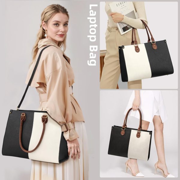 LOVEVOOK Laptop Bag for Women, 15.6 inch Laptop Tote Bag Vintage Work Bags for Women Computer Bag Office Briefcase Handbag - Image 32
