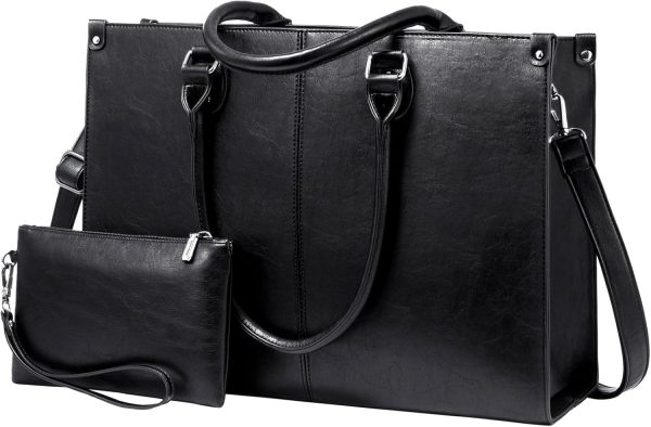 LOVEVOOK Laptop Bag for Women, 15.6 inch Laptop Tote Bag Vintage Work Bags for Women Computer Bag Office Briefcase Handbag - Image 34