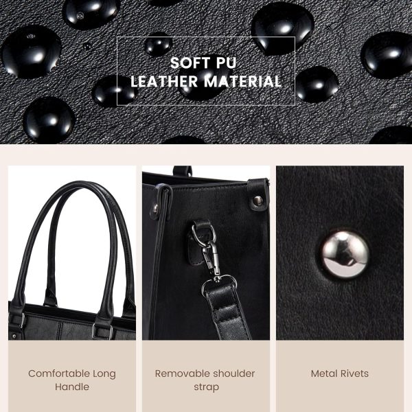 LOVEVOOK Laptop Bag for Women, 15.6 inch Laptop Tote Bag Vintage Work Bags for Women Computer Bag Office Briefcase Handbag - Image 38