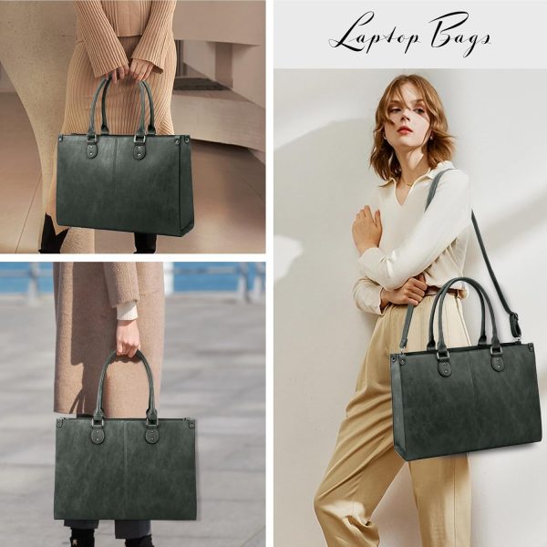 LOVEVOOK Laptop Bag for Women, 15.6 inch Laptop Tote Bag Vintage Work Bags for Women Computer Bag Office Briefcase Handbag - Image 55
