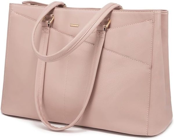 LOVEVOOK Laptop Tote Bag for Women 15.6 Inch Waterproof Leather Computer Bags Business Office Work Briefcase Black - Image 205