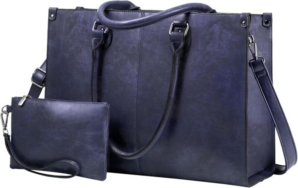 LOVEVOOK Laptop Bag for Women, 15.6 inch Laptop Tote Bag Vintage Work Bags for Women Computer Bag Office Briefcase Handbag - Image 58