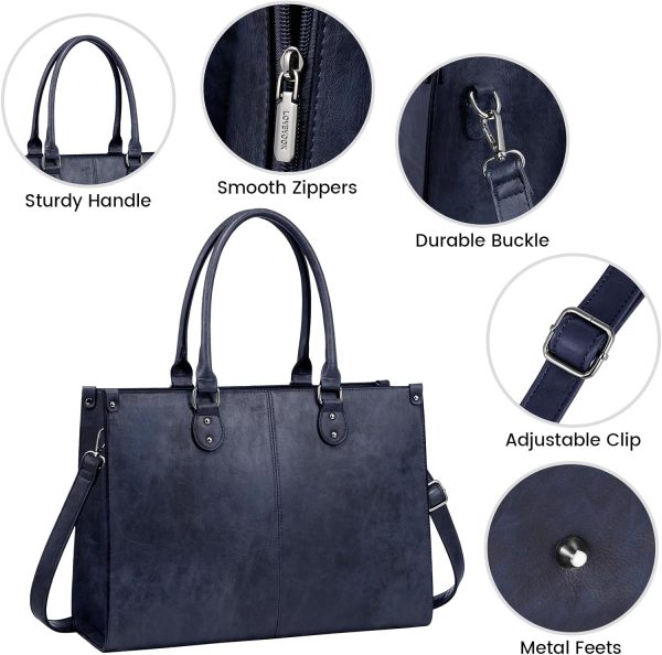 LOVEVOOK Laptop Bag for Women, 15.6 inch Laptop Tote Bag Vintage Work Bags for Women Computer Bag Office Briefcase Handbag - Image 61