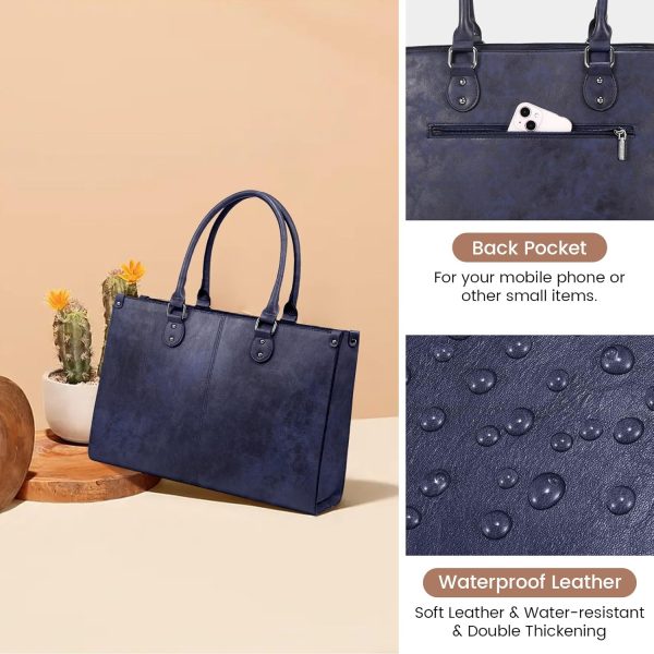 LOVEVOOK Laptop Bag for Women, 15.6 inch Laptop Tote Bag Vintage Work Bags for Women Computer Bag Office Briefcase Handbag - Image 62