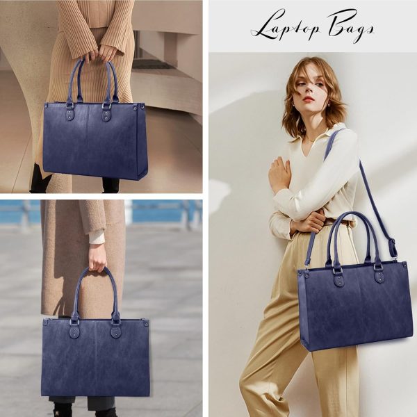 LOVEVOOK Laptop Bag for Women, 15.6 inch Laptop Tote Bag Vintage Work Bags for Women Computer Bag Office Briefcase Handbag - Image 63