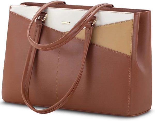 LOVEVOOK Laptop Tote Bag for Women 15.6 Inch Waterproof Leather Computer Bags Business Office Work Briefcase Black - Image 219