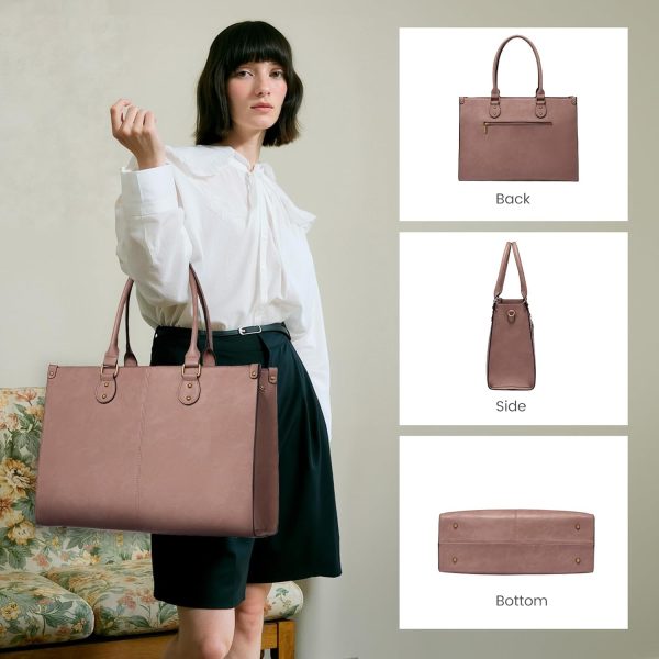 LOVEVOOK Laptop Bag for Women, 15.6 inch Laptop Tote Bag Vintage Work Bags for Women Computer Bag Office Briefcase Handbag - Image 72