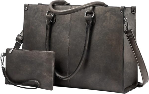 LOVEVOOK Laptop Bag for Women, 15.6 inch Laptop Tote Bag Vintage Work Bags for Women Computer Bag Office Briefcase Handbag - Image 81