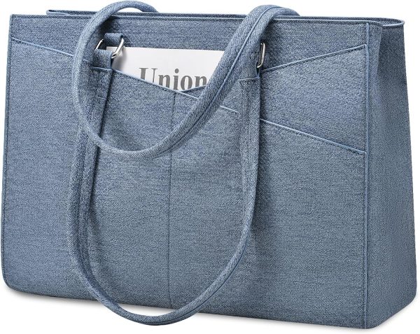 LOVEVOOK Laptop Tote Bag for Women 15.6 Inch Waterproof Leather Computer Bags Business Office Work Briefcase Black - Image 241