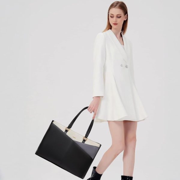 LOVEVOOK Laptop Tote Bag for Women 15.6 Inch Waterproof Leather Computer Bags Business Office Work Briefcase Black - Image 245