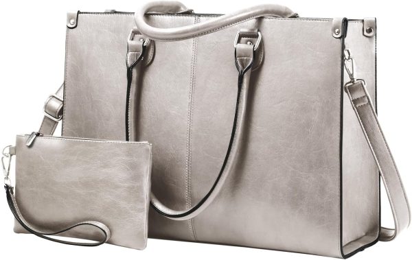 LOVEVOOK Laptop Bag for Women, 15.6 inch Laptop Tote Bag Vintage Work Bags for Women Computer Bag Office Briefcase Handbag - Image 89