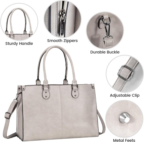 LOVEVOOK Laptop Bag for Women, 15.6 inch Laptop Tote Bag Vintage Work Bags for Women Computer Bag Office Briefcase Handbag - Image 92