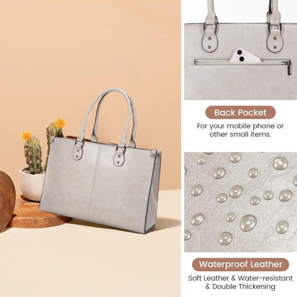 LOVEVOOK Laptop Bag for Women, 15.6 inch Laptop Tote Bag Vintage Work Bags for Women Computer Bag Office Briefcase Handbag - Image 93
