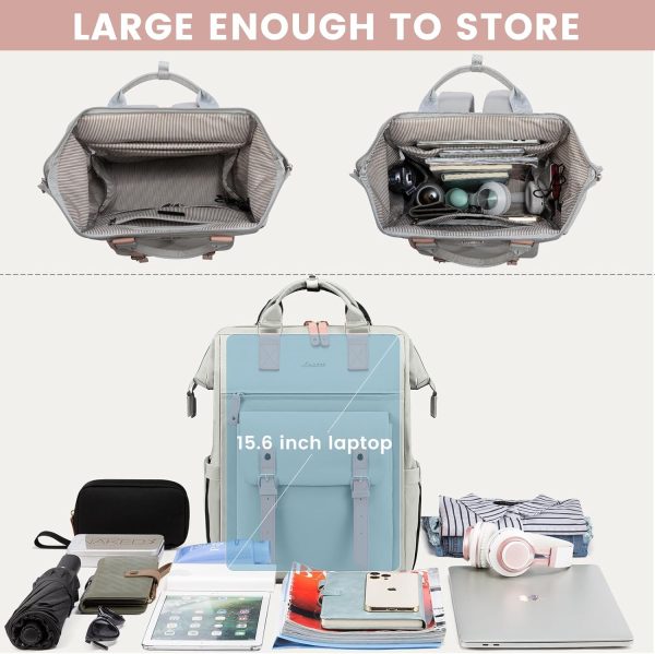 LOVEVOOK Laptop Backpack for Women Work Travel Backpack Purse, Commuter Business Computer Bag Teacher Nurse Bags, College School Backpack Student Bookbag with Multi-Pockets, 15.6 Inch, Black-brown - Image 25